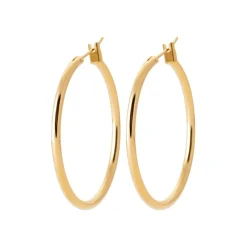 Maison de la Bijouterie Créoles femme plaqué or 3 mm simples - YUU30 | Femme Boucles D'Oreilles