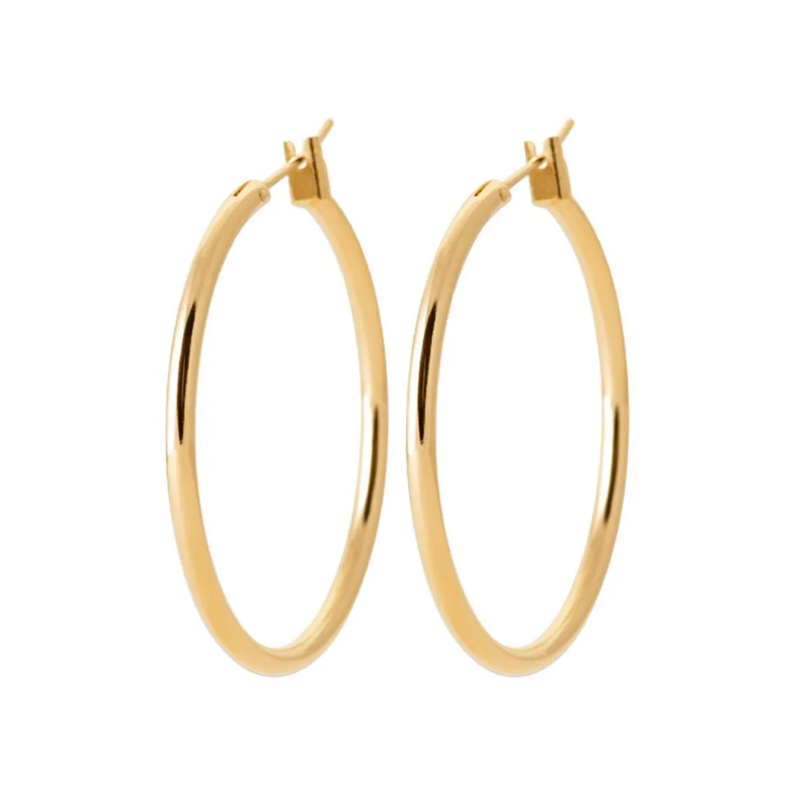 Maison de la Bijouterie Créoles femme plaqué or 3 mm simples - YUU30 | Femme Boucles D'Oreilles