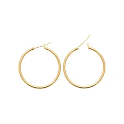 Maison de la Bijouterie Créoles femme plaqué or 3 mm simples - YUU30 | Femme Boucles D'Oreilles