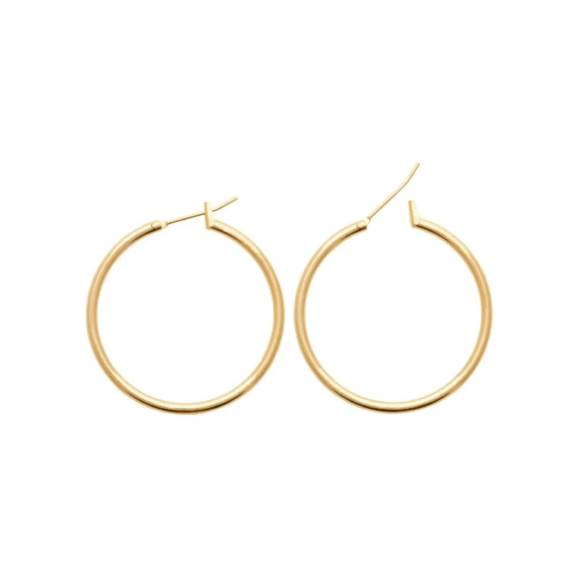 Maison de la Bijouterie Créoles femme plaqué or 3 mm simples - YUU30 | Femme Boucles D'Oreilles