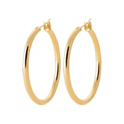 Maison de la Bijouterie Créoles femme plaqué or 4 mm - Y0Y33VZ40 | Femme Boucles D'Oreilles