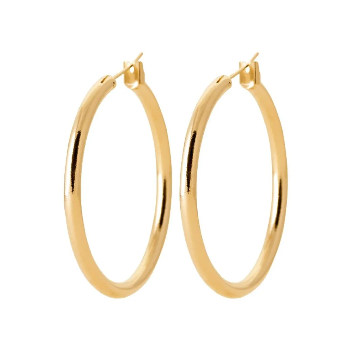 Maison de la Bijouterie Créoles femme plaqué or 4 mm - Y0Y33VZ40 | Femme Boucles D'Oreilles