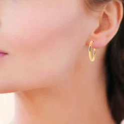 Maison de la Bijouterie Créoles femme plaqué or 3 mm - Y0Y33VZ30 | Femme Boucles D'Oreilles