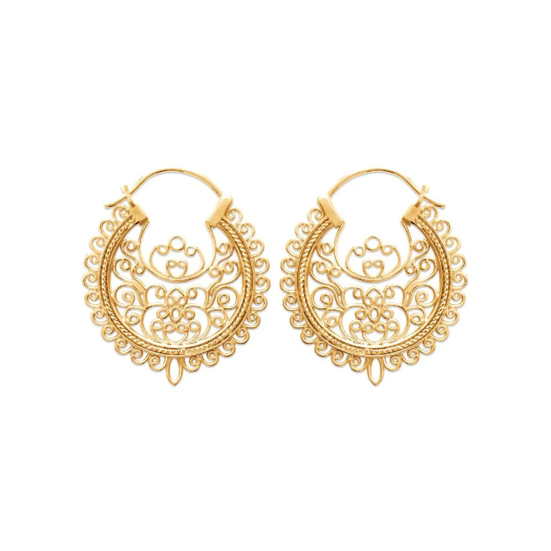 Maison de la Bijouterie Créoles femme plaqué or 3 mm - Y6YY300 | Femme Boucles D'Oreilles