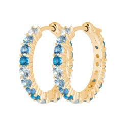 Maison de la Bijouterie Créoles femme plaqué or teinté serti griffe 2 mm - Y63Y660 | Femme Boucles D'Oreilles