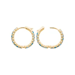 Maison de la Bijouterie Créoles femme plaqué or teinté serti griffe 2 mm - Y63Y660 | Femme Boucles D'Oreilles