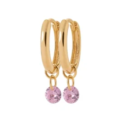 Maison de la Bijouterie Créoles femme plaqué or teinté serti clos 12 mm - Y636UV0 | Femme Boucles D'Oreilles