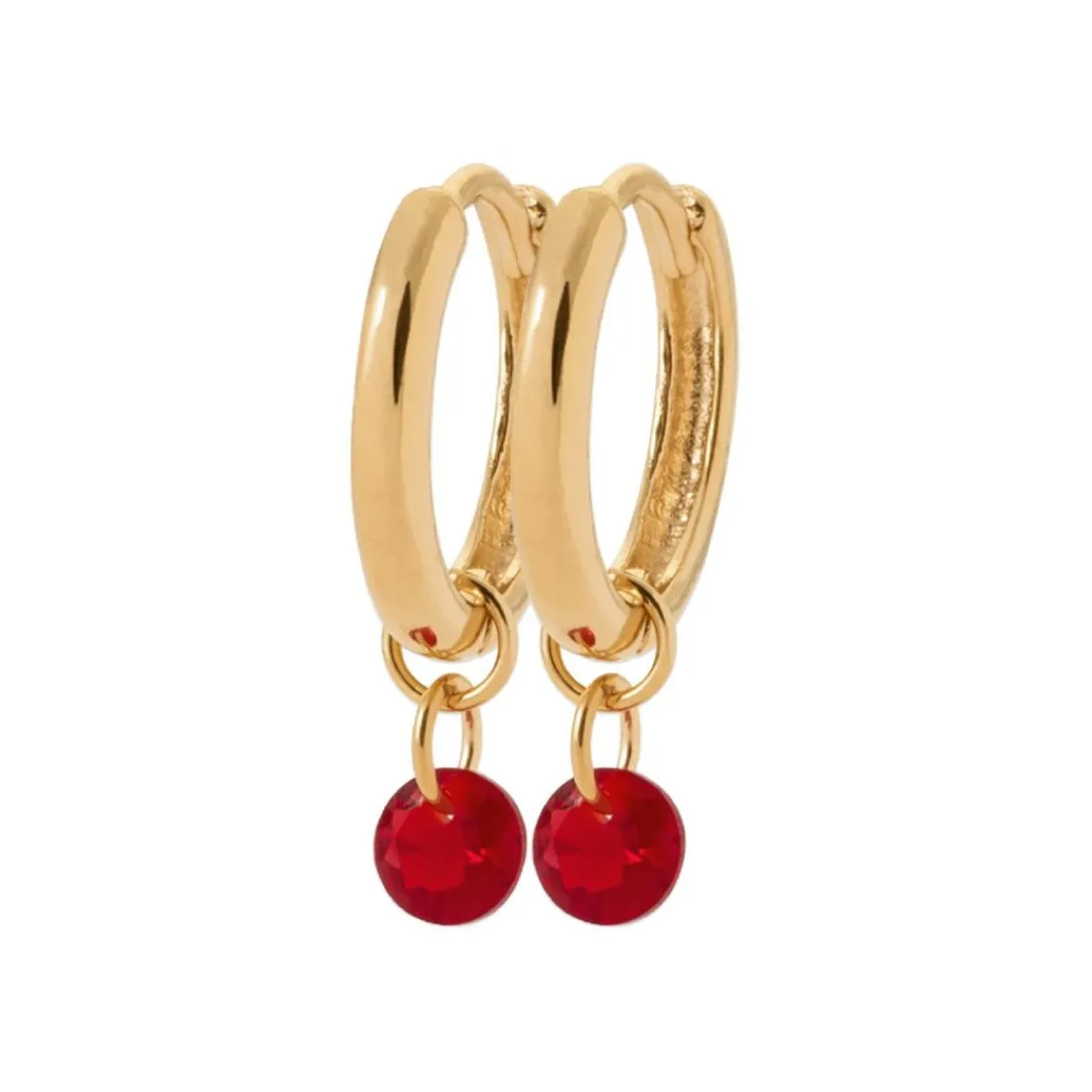 Maison de la Bijouterie Créoles femme plaqué or teinté serti clos 12 mm - Y636UY0 | Femme Boucles D'Oreilles