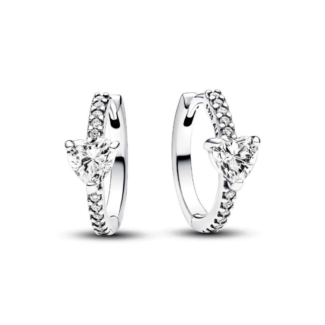 Pandora Créoles Halo Cœur Scintillant | Femme Boucles D'Oreilles
