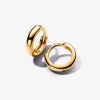 Pandora Créoles Huggie Rondes Dorées | Femme Boucles D'Oreilles