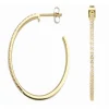 Clyda Bijoux Créoles Intemporelle Acier Doré Et Pavage | Femme Boucles D'Oreilles