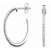 Clyda Bijoux Créoles Intemporelle Acier Rhodié Et Pavage | Femme Boucles D'Oreilles