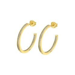 Lotus Silver Créoles Hoops LP1937-4-6 Argent Doré | Femme Boucles D'Oreilles