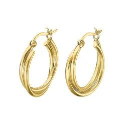 Lotus Silver Créoles Hoops LP3385-4-2 Argent doré | Femme Boucles D'Oreilles