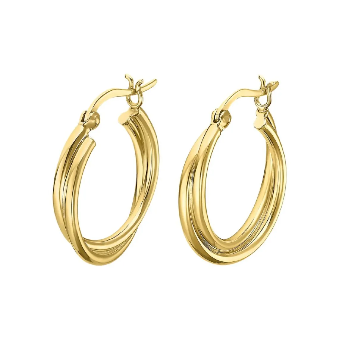 Lotus Silver Créoles Hoops LP3385-4-2 Argent doré | Femme Boucles D'Oreilles