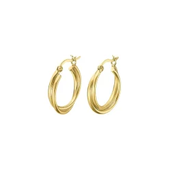 Lotus Silver Créoles Hoops LP3385-4-2 Argent doré | Femme Boucles D'Oreilles