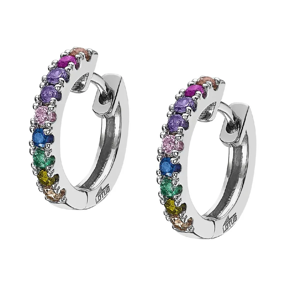 Lotus Silver Créoles Rainbow LP1993-4-1 Argent Multicolore | Femme Boucles D'Oreilles