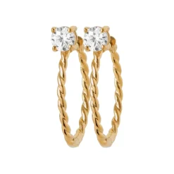 Maison de la Bijouterie Créoles Sensimio Y6356Z0 Plaqué or | Femme Boucles D'Oreilles