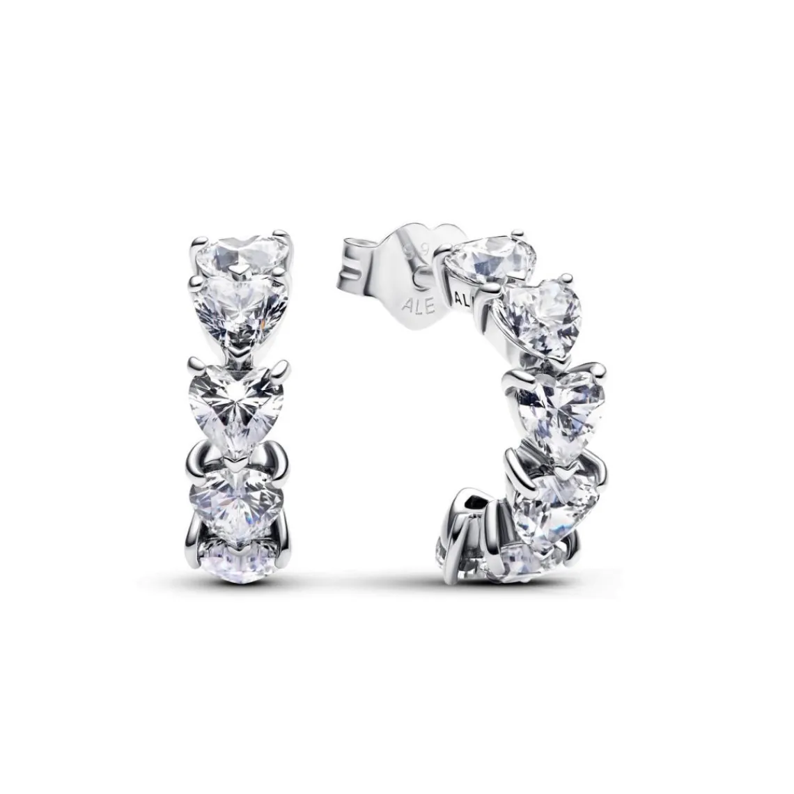 Pandora Créoles Ouvertes Cœurs Scintillantes | Femme Boucles D'Oreilles