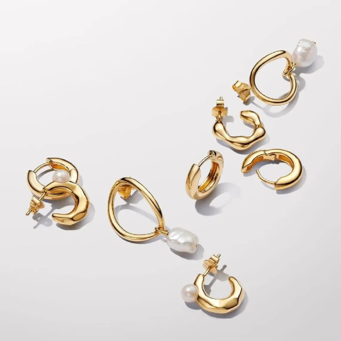 Pandora Créoles Ouvertes de Forme Organique | Femme Boucles D'Oreilles