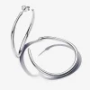 Pandora Créoles Ouvertes de Forme Organique 42 mm Argent | Femme Boucles D'Oreilles