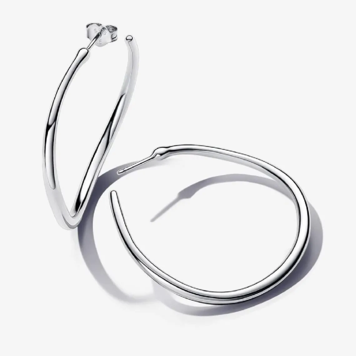 Pandora Créoles Ouvertes de Forme Organique 42 mm Argent | Femme Boucles D'Oreilles