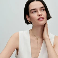 Pandora Créoles Ouvertes V Organique 263290C00 Doré | Femme Boucles D'Oreilles