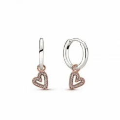 Pandora Créoles Moments Esquisse de Cœur | Femme Boucles D'Oreilles