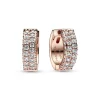 Pandora Créoles Timeless - Double Rang Pavé | Femme Boucles D'Oreilles