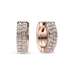 Pandora Créoles Timeless - Double Rang Pavé | Femme Boucles D'Oreilles