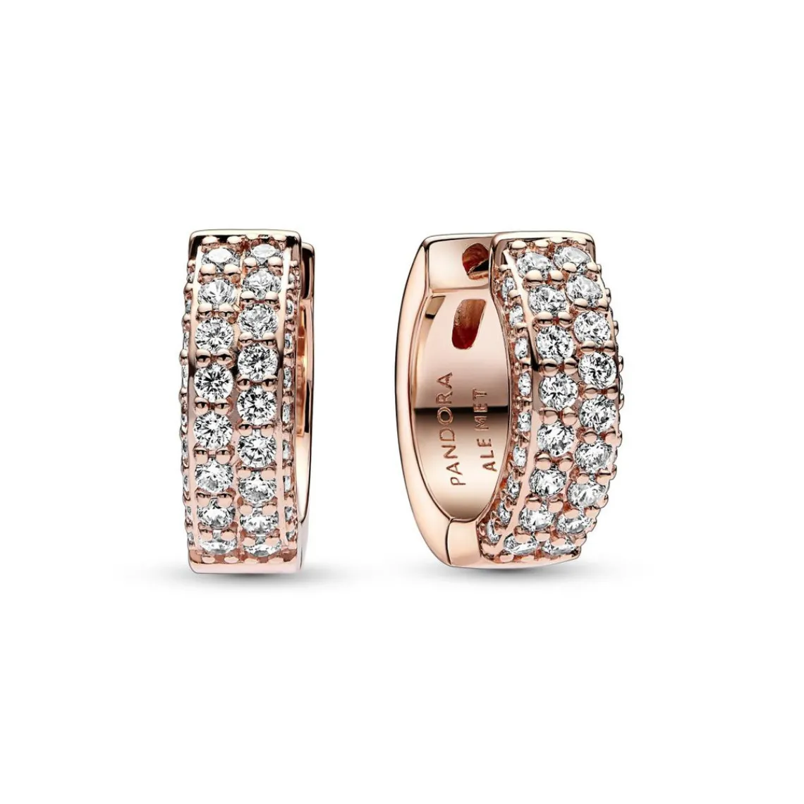 Pandora Créoles Timeless - Double Rang Pavé | Femme Boucles D'Oreilles