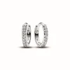 Pandora Créoles Timeless - Enveloppantes Scintillantes en Argent 925/1000 | Femme Boucles D'Oreilles