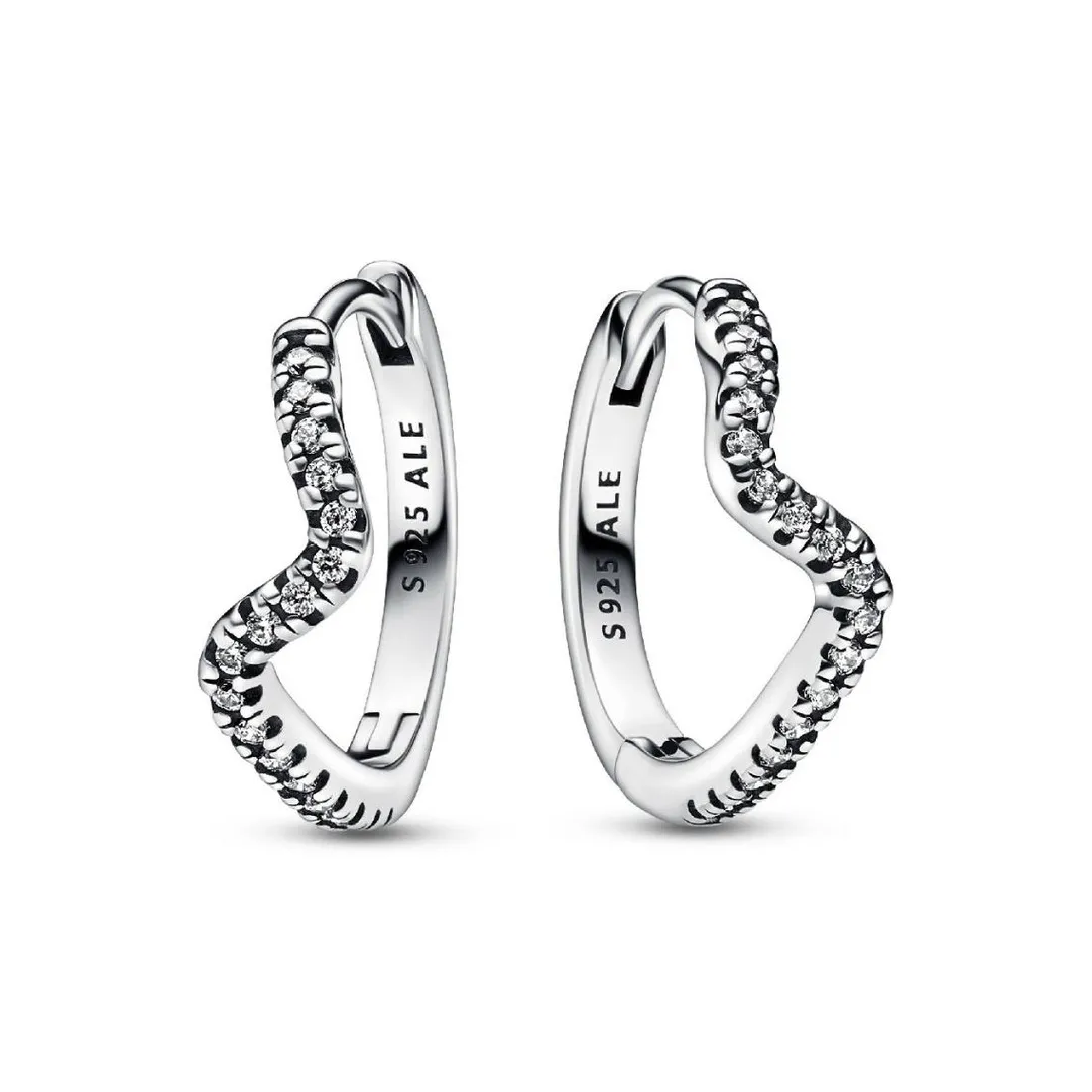 Pandora Créoles - Vague Scintillante | Femme Boucles D'Oreilles