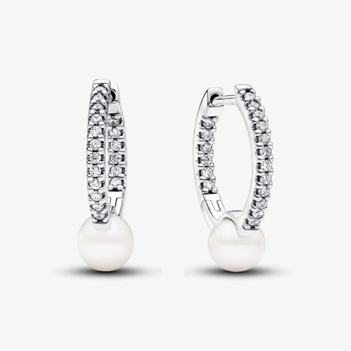 Pandora Créoles Perle de Culture et Pavé | Femme Boucles D'Oreilles
