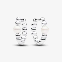 Pandora Créoles Perle de Culture et Sphères | Femme Boucles D'Oreilles