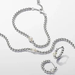 Pandora Créoles Perle de Culture et Sphères | Femme Boucles D'Oreilles