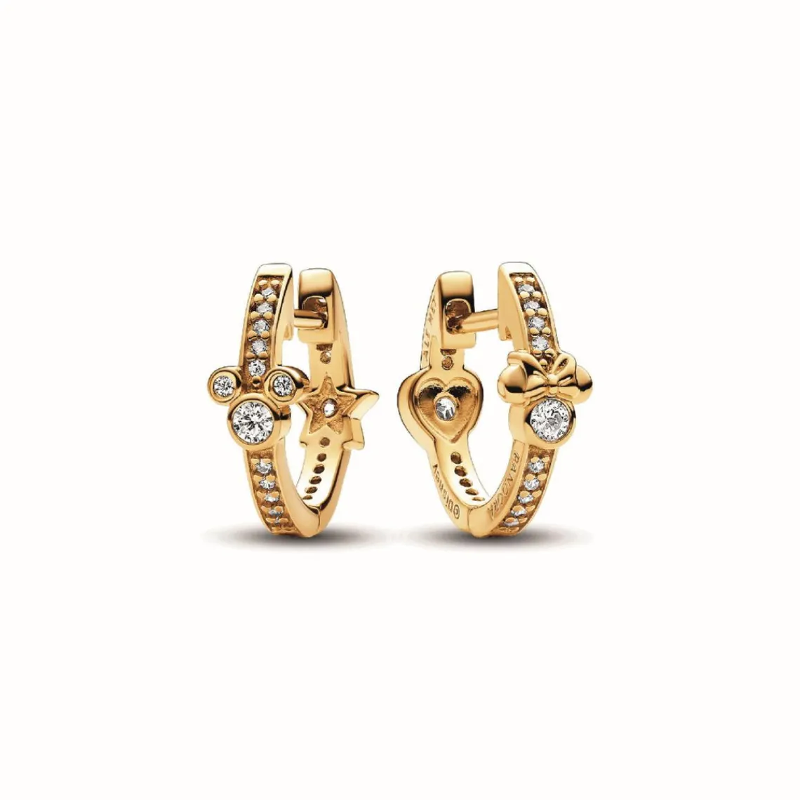 Pandora Créoles Scintillantes Disney Mickey et Minnie | Femme Boucles D'Oreilles