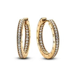 Pandora Créoles Signature et Pavé Signature | Femme Boucles D'Oreilles