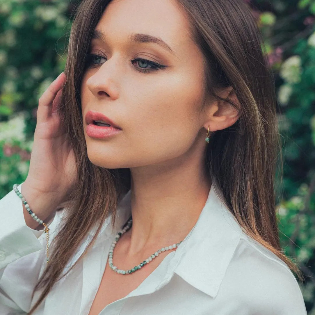 Sloya Créoles Serena Agate Arbre | Femme Boucles D'Oreilles