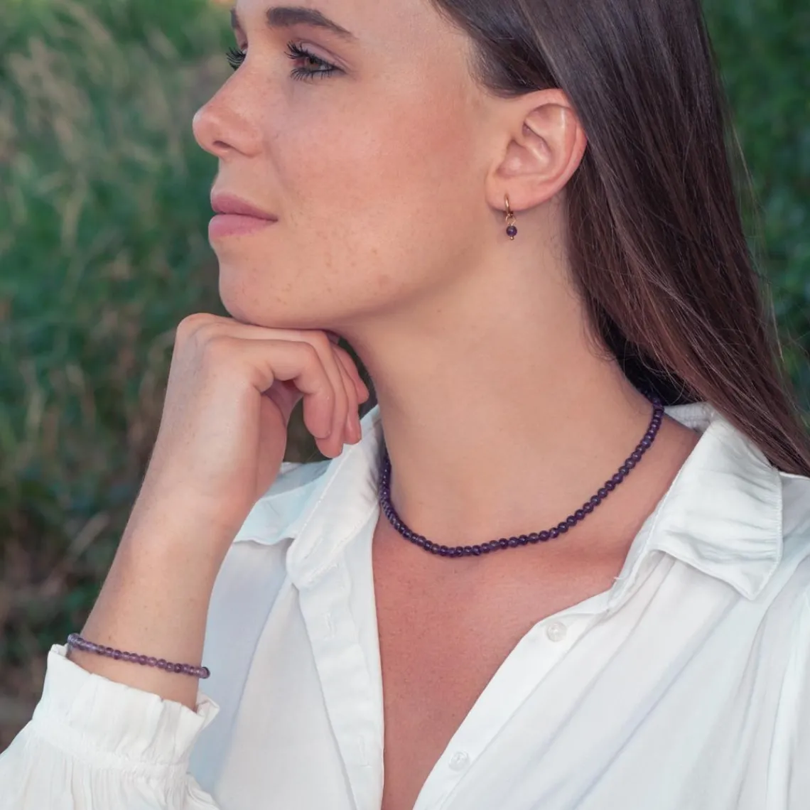 Sloya Créoles Serena Améthyste | Femme Boucles D'Oreilles