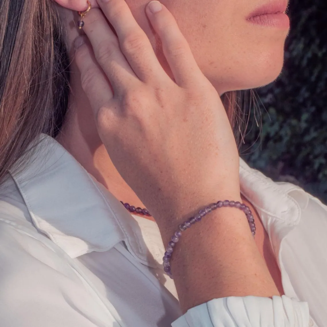 Sloya Créoles Serena Améthyste | Femme Boucles D'Oreilles