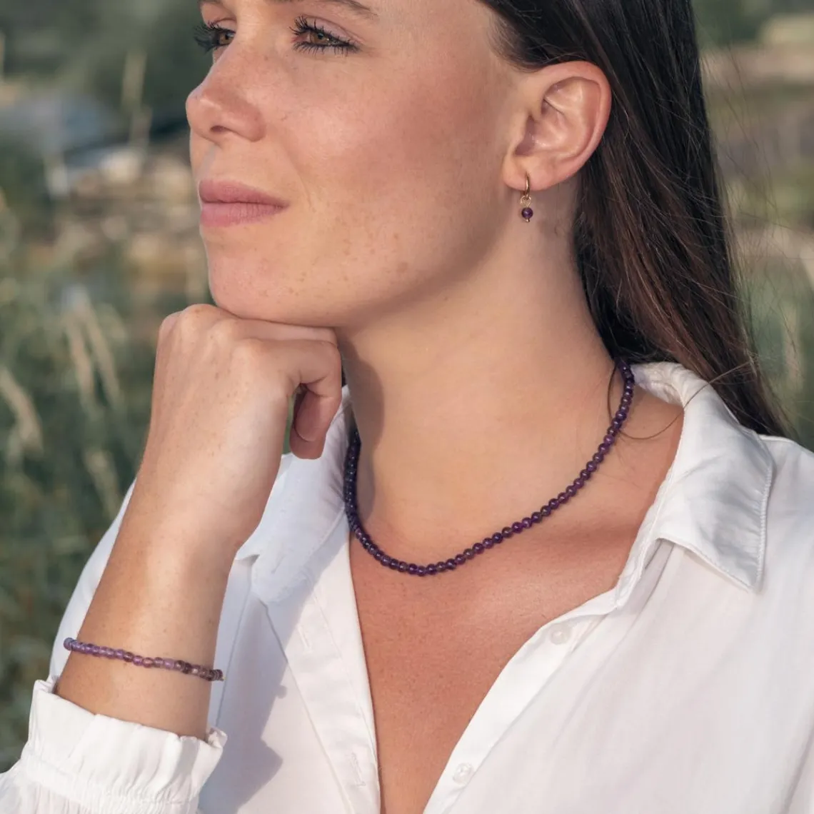 Sloya Créoles Serena Améthyste | Femme Boucles D'Oreilles