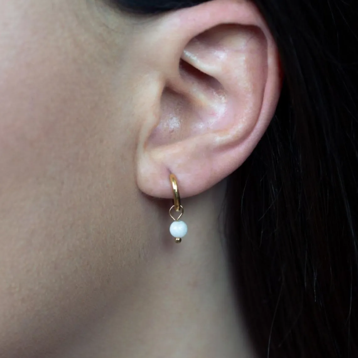 Sloya Créoles Serena Pierres de Lune | Femme Boucles D'Oreilles