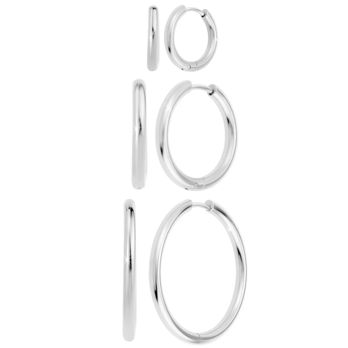 So Charm Bijoux Créoles So Charm - B4139-ARGENT+B4140-ARGENT+B4141-ARGENT - Boucles D'Oreilles Argentées | Femme Boucles D'Oreilles