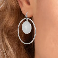 So Charm Bijoux Créoles So Charm - BD2318-BO-ARGENT-DIAMANT-BLANC - Boucles D'Oreilles Argentées | Femme Boucles D'Oreilles