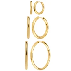 So Charm Bijoux Créoles So Charm - B4139-DORE+B4140-DORE+B4141-DORE - Boucles D'Oreilles Dorées | Femme Boucles D'Oreilles