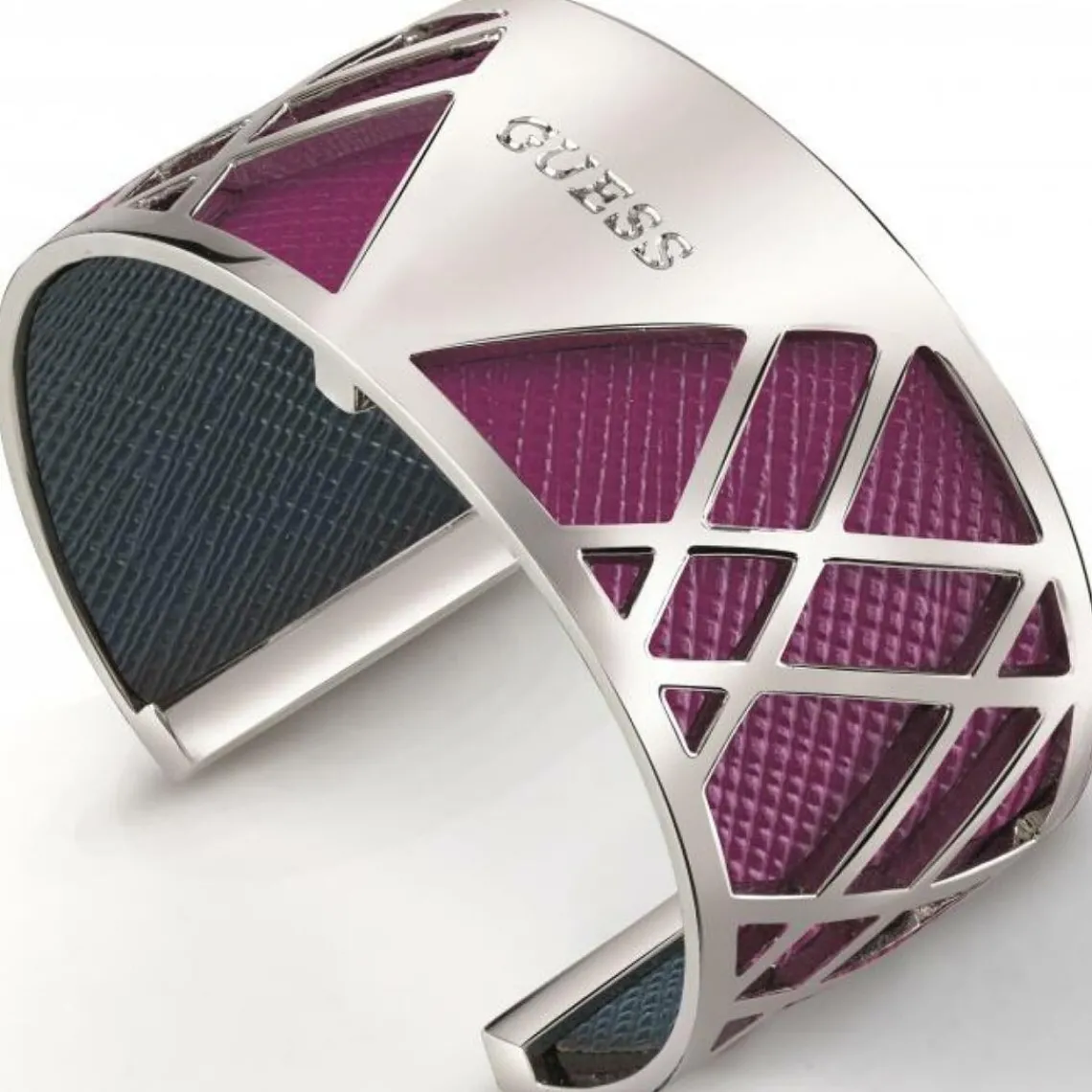 Guess Bijoux Cuir LARGE pour Bracelet Guess My Bangle UBS84025 - Cuir My Bangle Large Rose Vert Femme | Femme Bracelet