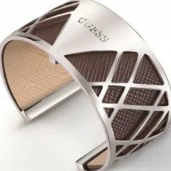 Guess Bijoux Cuir LARGE pour Bracelet My Bangle Guess UBS84027 - Cuir My Bangle Large Beige Marron Femme | Femme Bracelet