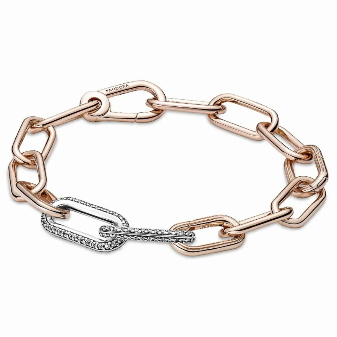 Pandora Double Link métallique Pavé argent ME | Femme Charms