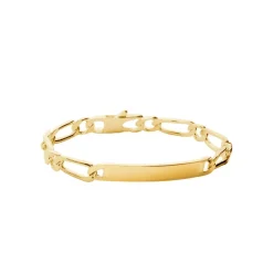 Maison de la Bijouterie Gourmette homme maille figaro1-1 plaqué or 6 mm - 63Z006Y0 | Homme Bracelet